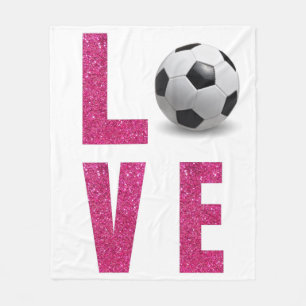 Love Soccer Fleece Blanket