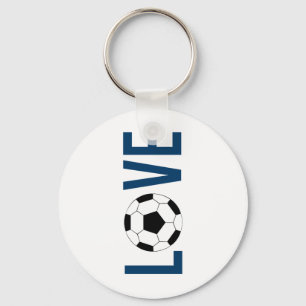Love Soccer Key-chain (blue) Keychain