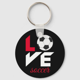 Love soccer keychain