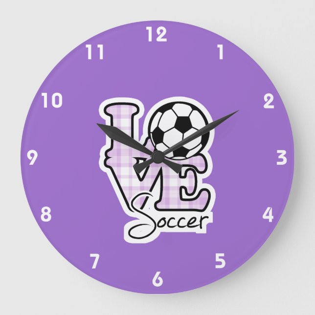 Love Soccer Large Clock (Front)