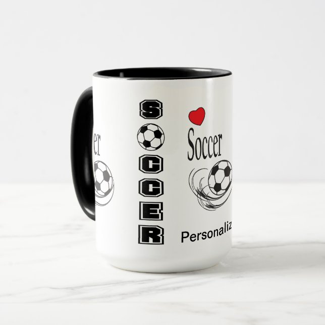 Love ⚽ Soccer - Personalize  Mug (Front Left)