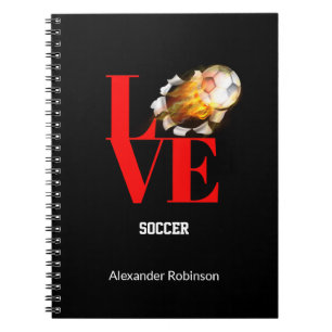 Love Soccer Personalized Sports Notebook