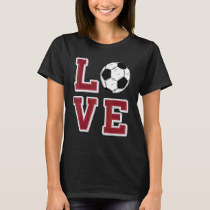 Love Soccer Retro Vintage Matching Game Day Fan T-Shirt