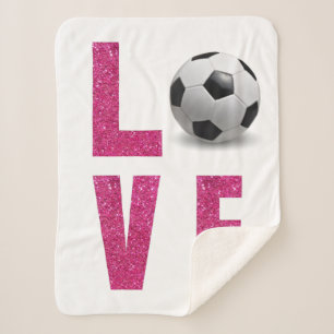 Love Soccer Sherpa Blanket