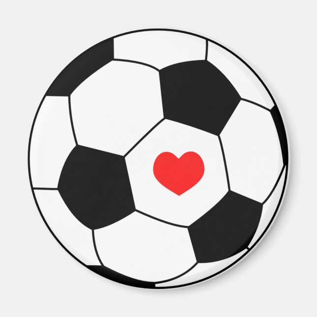 Love soccer - Sport ball with heart  Magnet (Front)