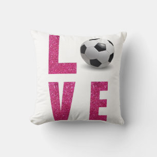 Love Soccer Throw Pillow