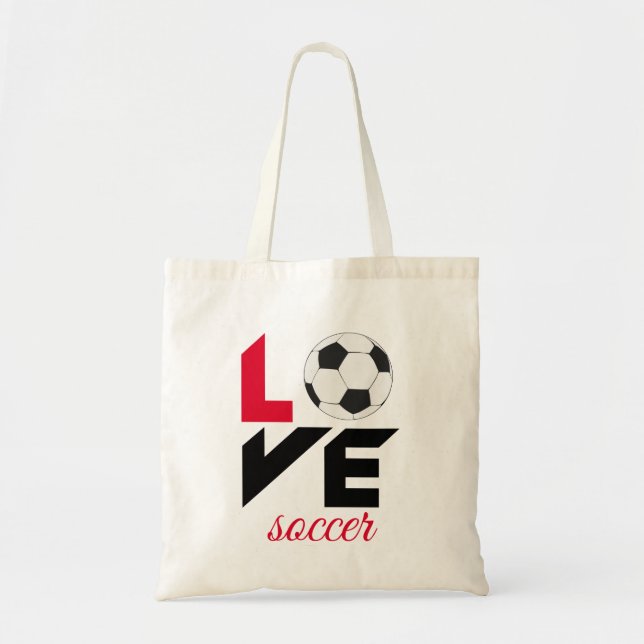 Love soccer tote bag (Front)