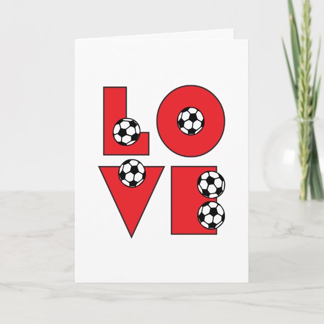 Love Soccer Valentine Holiday Card (Front)