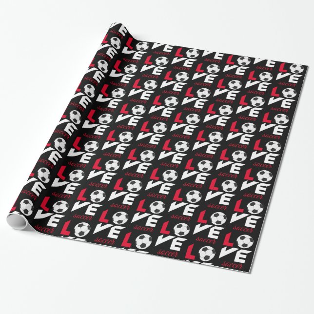 Love soccer wrapping paper (Unrolled)