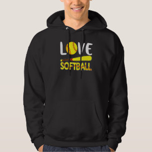 Love Softball Graphic For Teen Boys Girls Hoodie