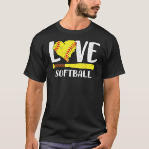 Love Softball Graphic Saying Tee For Teen Girls An