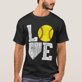 Love Softball Mom Dad T-Shirt