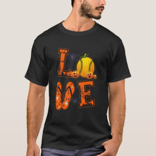 Love Softball  Players Pumpkin Witch Halloween Cos T-Shirt