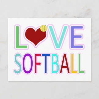 LOVE SOFTBALL POSTCARD