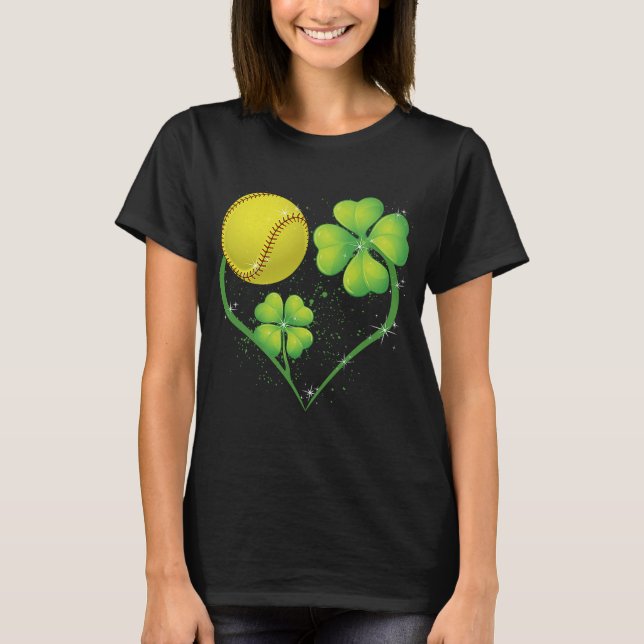 Love Softball Shamrock C Saint Patrick's Day Men B T-Shirt (Front)