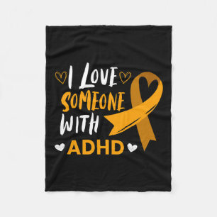 Love Someone With Adhd Ribbon Awareness Mental Hea Fleece Blanket