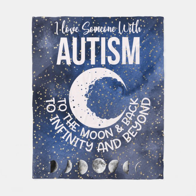Love Someone with Autism Fleece Blanket (Front)