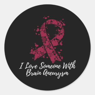 Love Someone With Brain Aneurysm Awareness  Classic Round Sticker