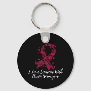 Love Someone With Brain Aneurysm Awareness Keychain