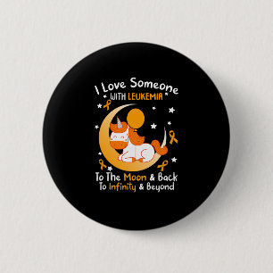 Love Someone With Leukaemia Awareness Orange Ribbo 2 Inch Round Button