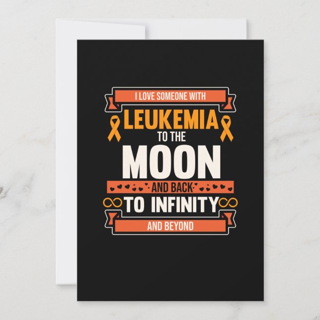 Love Someone With Leukaemia Orange Ribbon Awarenes Thank You Card (Front)