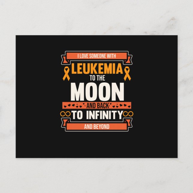 Love Someone With Leukemia Orange Ribbon Awareness Invitation Postcard (Front)