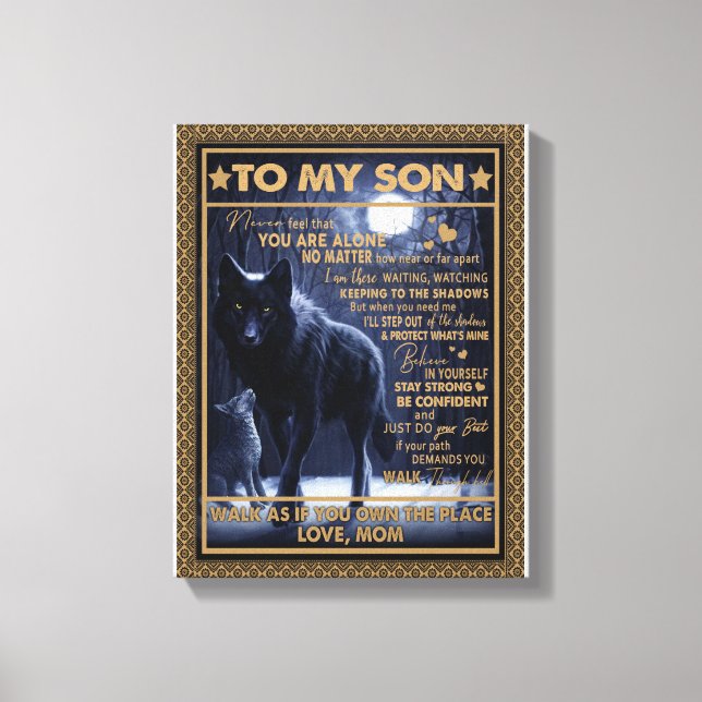 Love Son| Letter To My Son Never Feel You're Alone Canvas Print (Front)