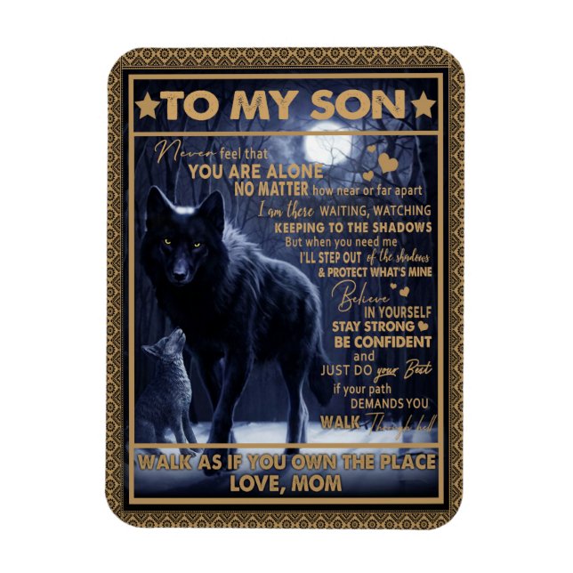 Love Son| Letter To My Son Never Feel You're Alone Magnet (Vertical)