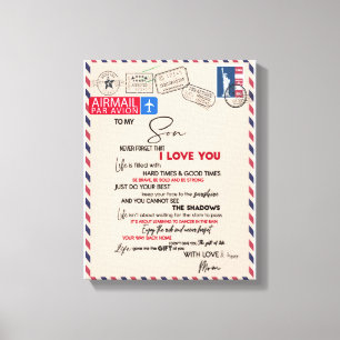 Love Son To My Son Never Forget That I Love You Canvas Print