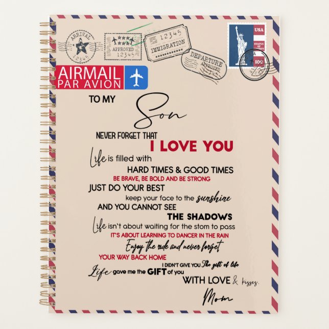Love Son | To My Son Never Forget That I Love You Planner (Front)