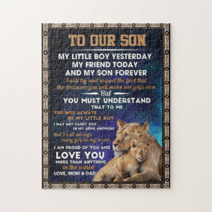 Love Son   To Our Son I Proud Of You And Love You Jigsaw Puzzle