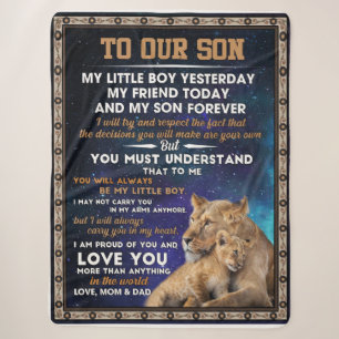 Love Son To Our Son I Proud Of You And Love You Sherpa Blanket