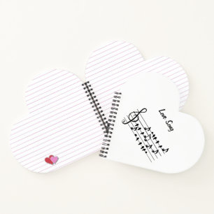 Love Song Bird Notes Black White Art Notebook