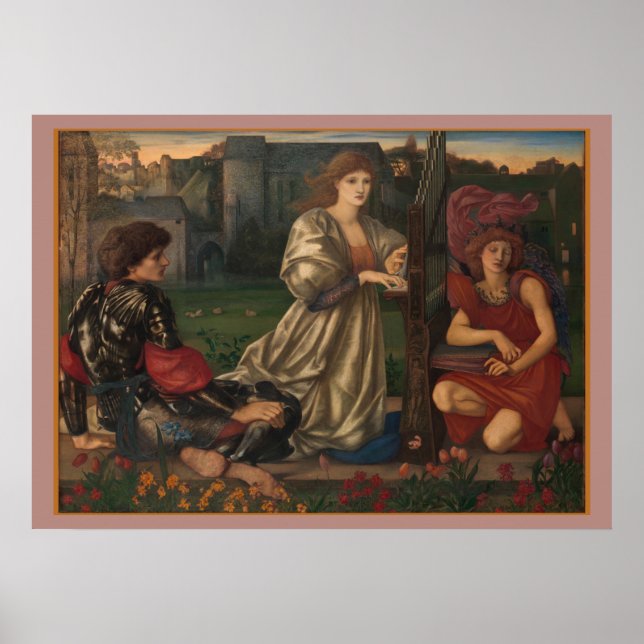 "Love Song" Edward Burne-Jones Pre-Raphaelite art Poster (Front)