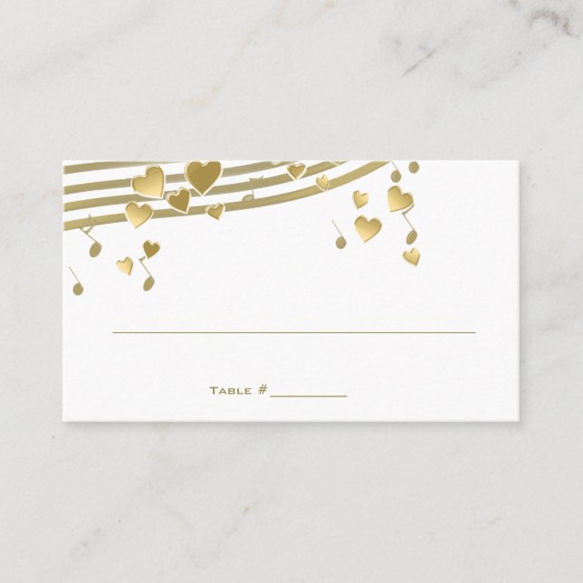 Love Song Music Wedding Place Card (Front)