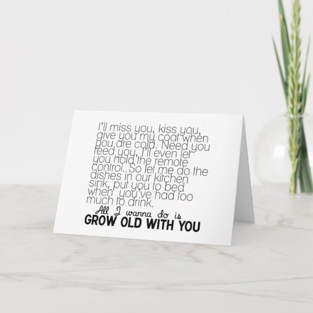 LOVE SONG WANT TO GROW OLD WITH YOU MISS U CARD (Front)