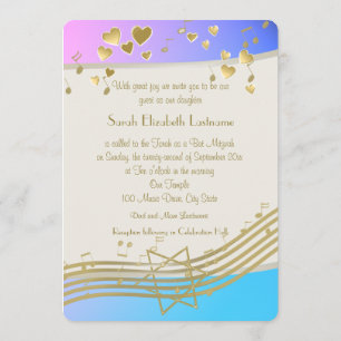 Love Songs Bat Mitzvah Invitation