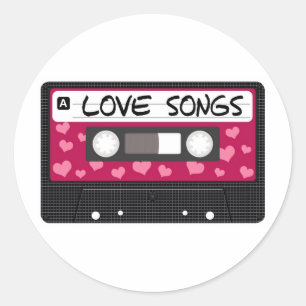 Love Songs Tape Classic Round Sticker