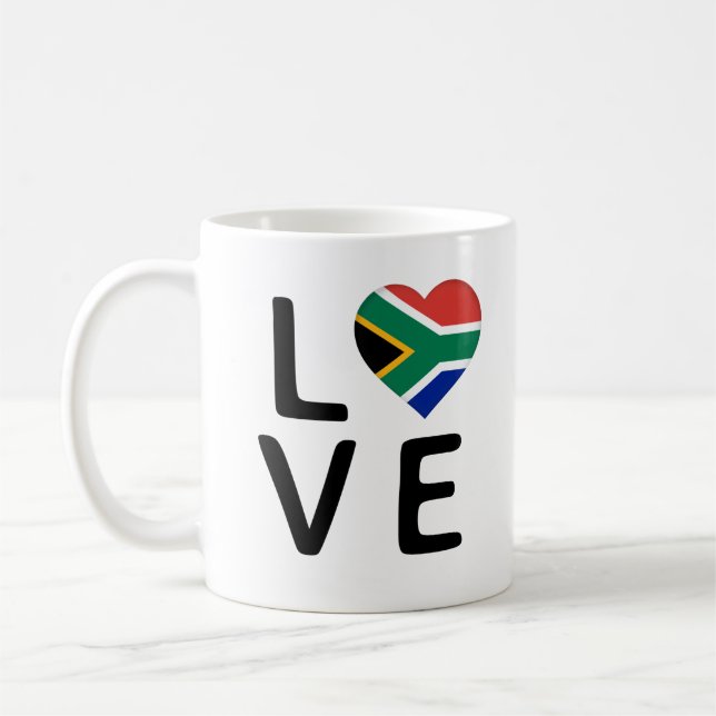 Love - South Africa Flag Coffee Mug (Left)