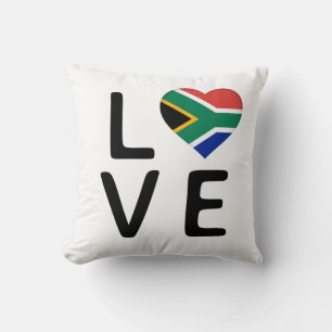 Love - South Africa Flag Throw Pillow