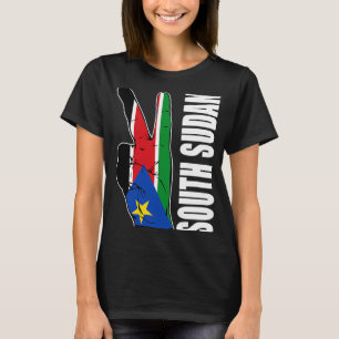Love South Sudan With Sudanese Flag In A Hand Vict T-Shirt