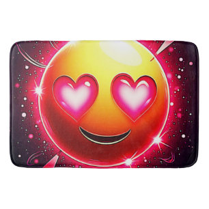 Love Sparkle Emoji Hearts Bath Mat
