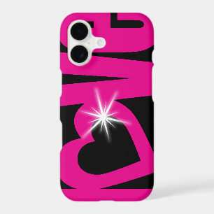 Love sparkle pink & black text 