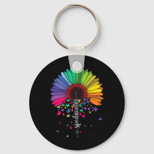 Love Sped Teacher Autism Awareness Valentines Day Keychain