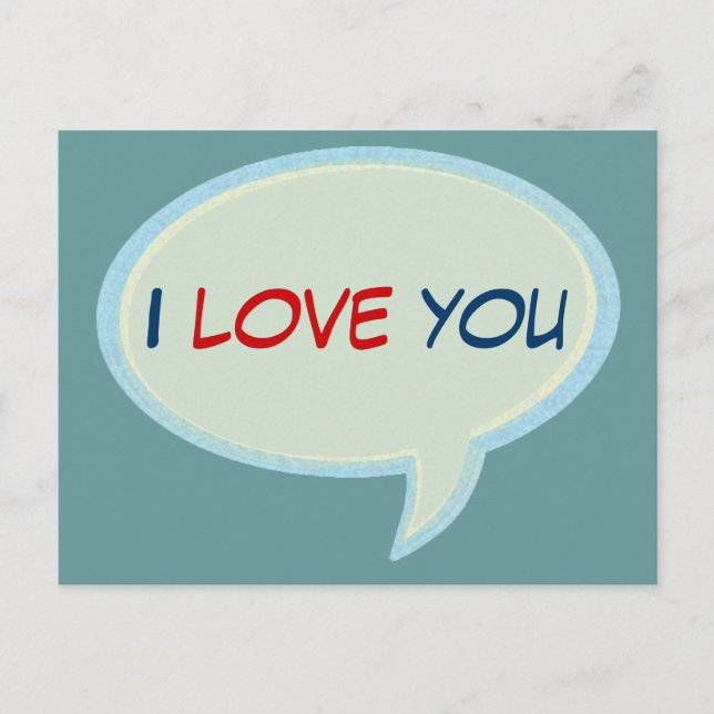 love speech balloon postcard (Front)