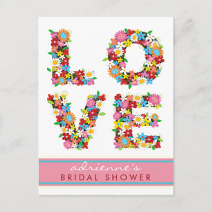 LOVE Spring Flowers Fête des mariées Mariage Carte