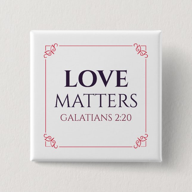 Love Square Button (Front)