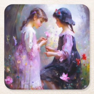 Love  square paper coaster