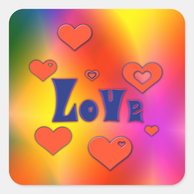 Love Square Sticker (Front)