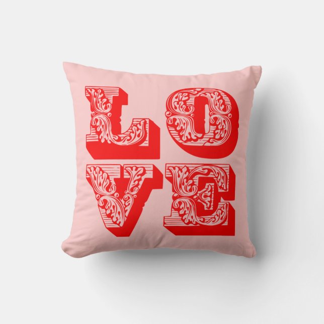 LOVE Square Throw Pillow (Front)